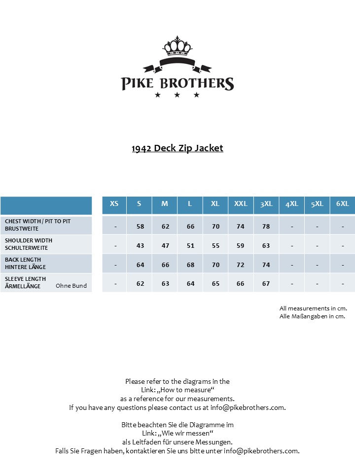 Pike Brothers 1942 Deck Zip Jacket - Dark Blue