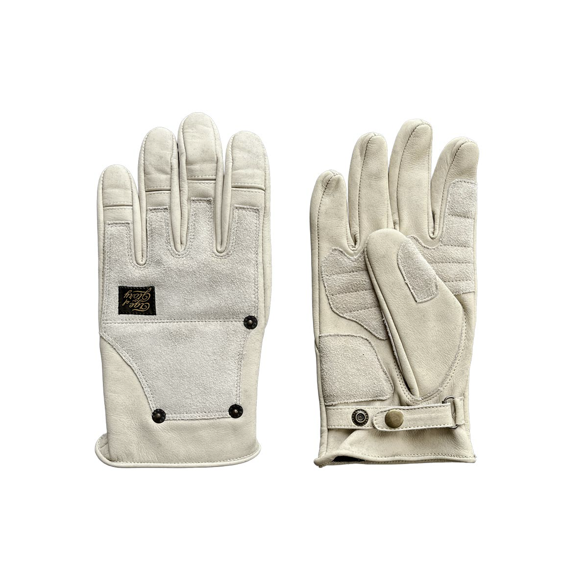 Age of Glory Crafter Motorcycle Gloves - Aged White - Salt Flats Clothing