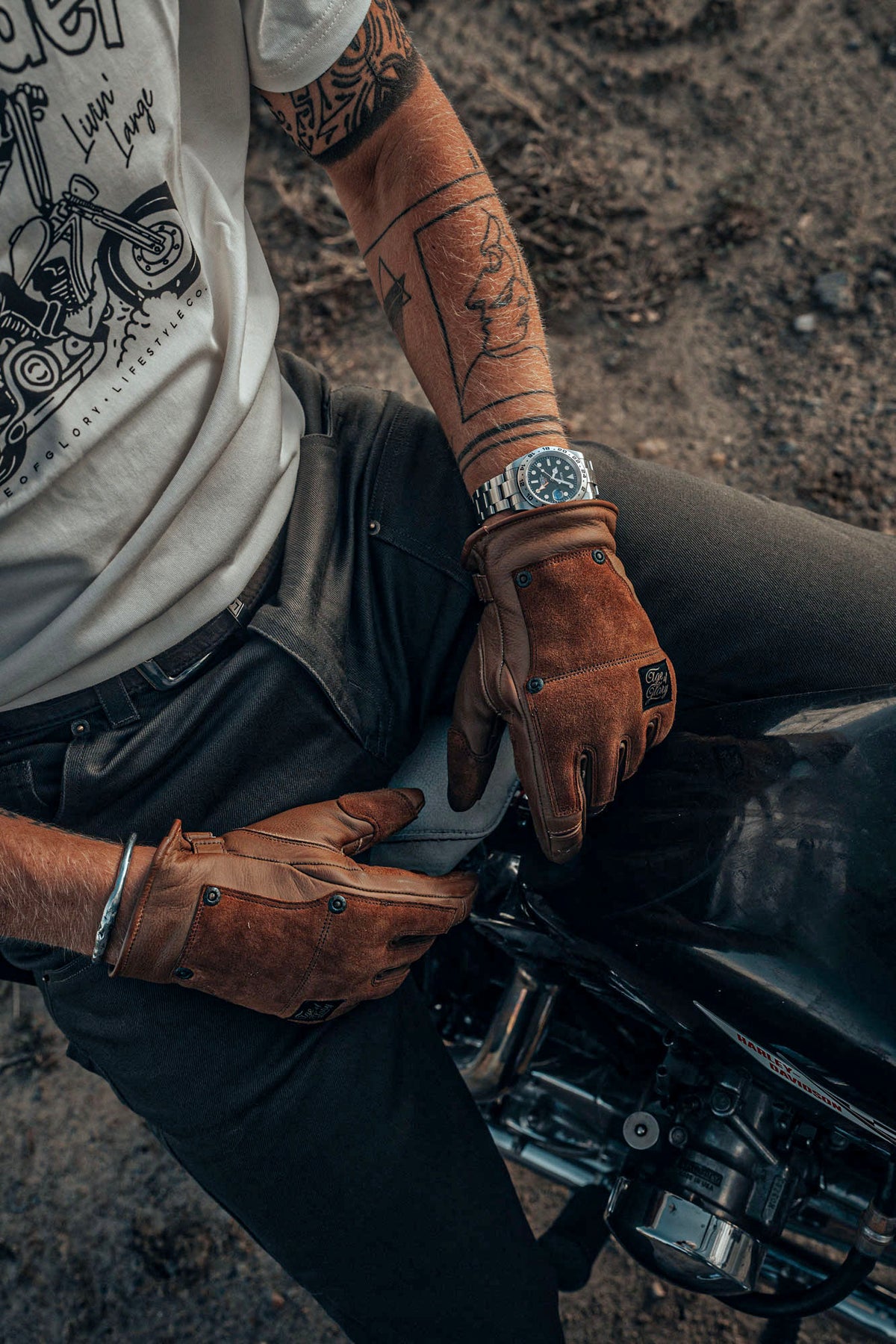Age of Glory Crafter Motorcycle Gloves - Caramel - Salt Fats Clothing