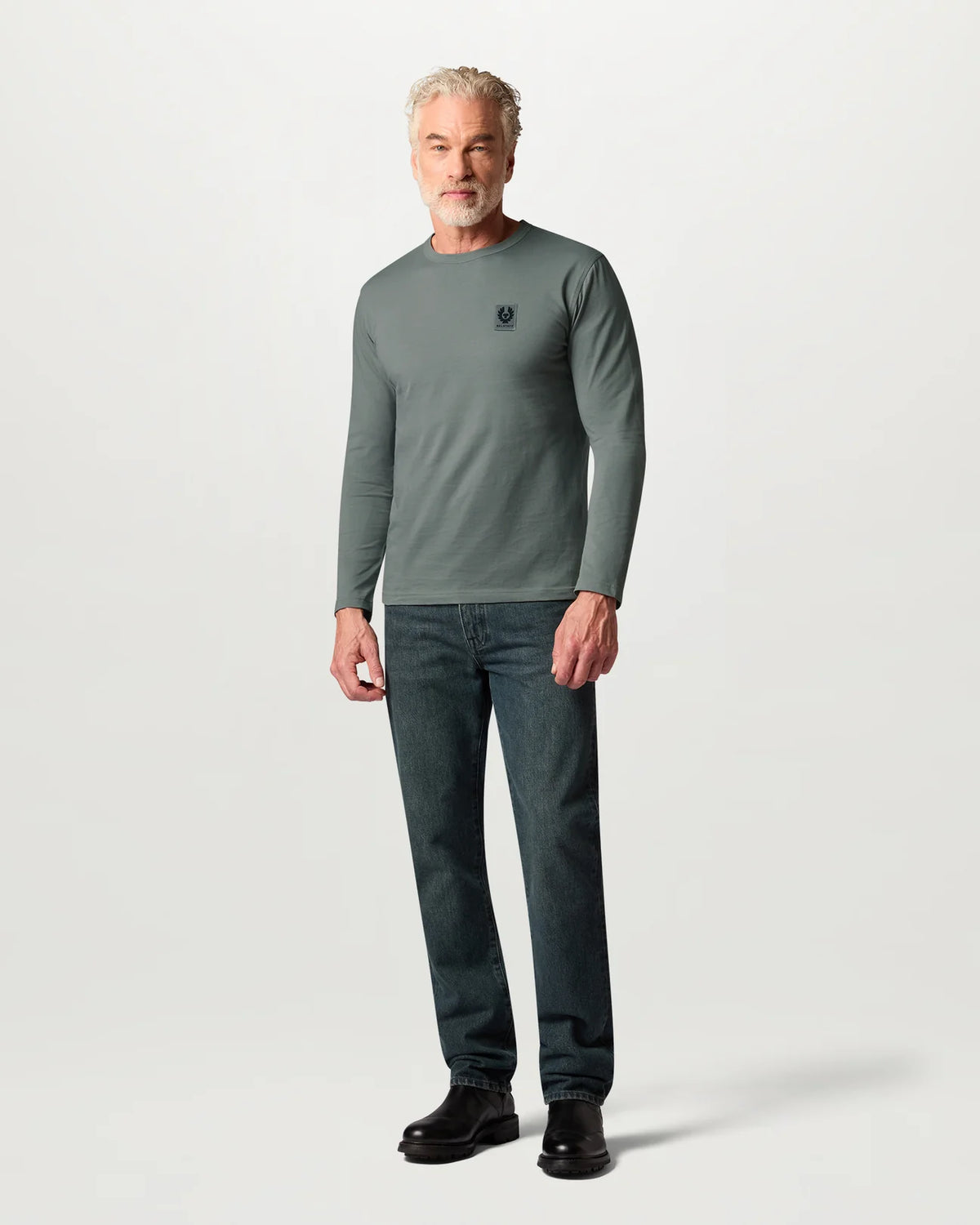 Belstaff Long Sleeved Men's T-Shirt - Atlantic Grey - Salt Flats Clothing