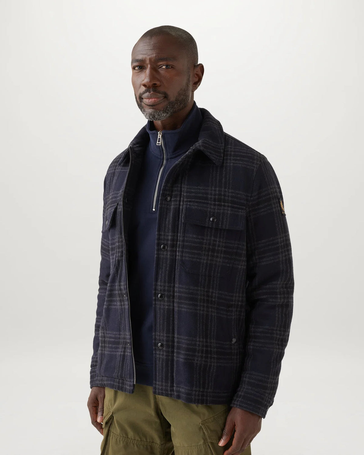 Belstaff Men's Quarter Zip Sweatshirt - Dark Ink - Salt Flats Clothing