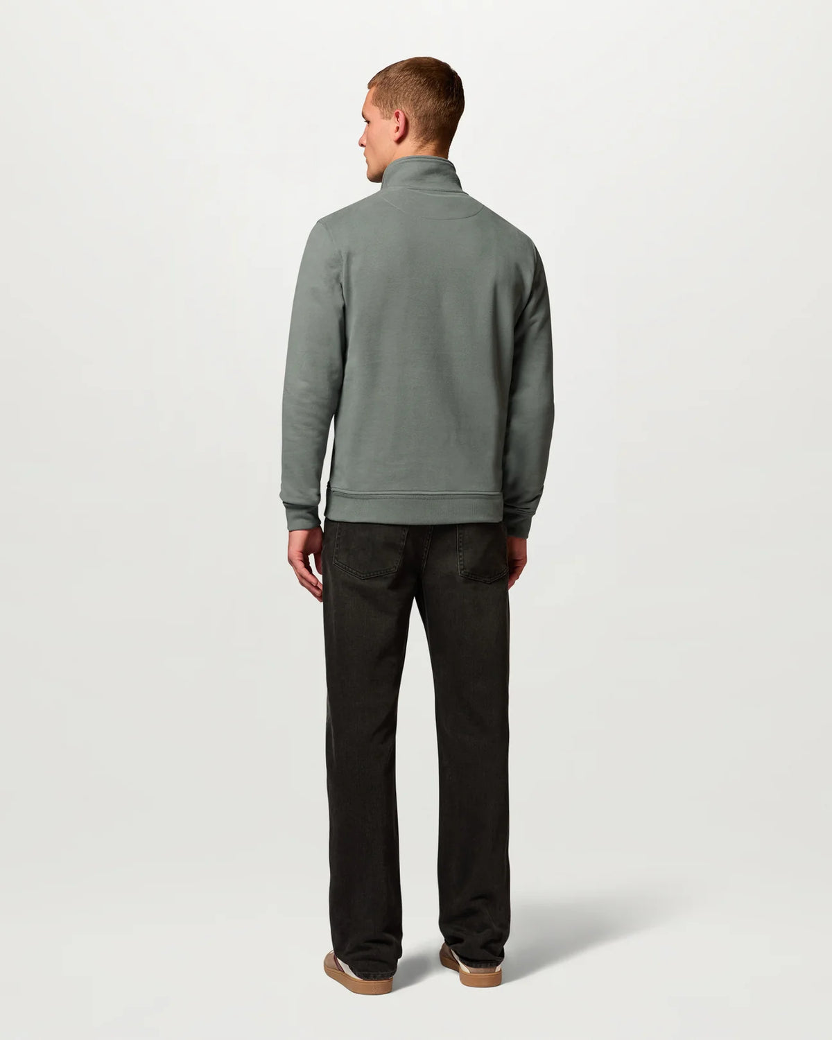 Belstaff Men's Quarter Zip Sweatshirt - Atlantic Grey - Salt Flats Clothing