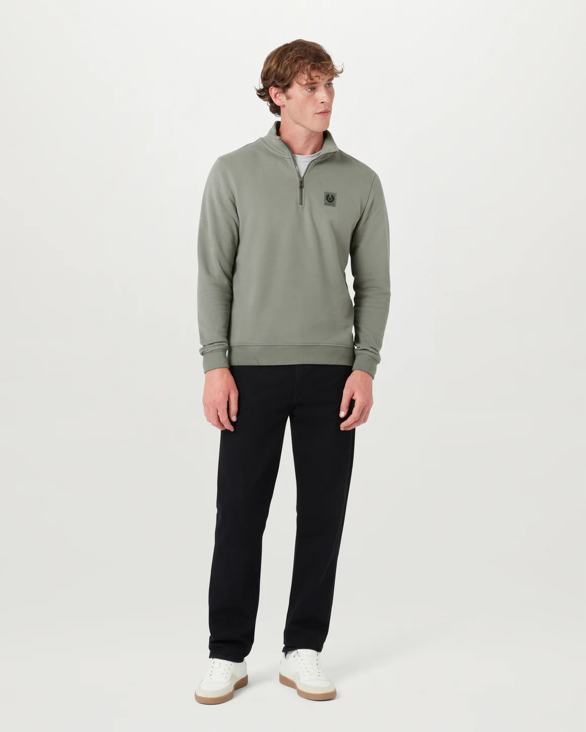 Belstaff Quarter Zip - Sage Green - Salt Flats Clothing