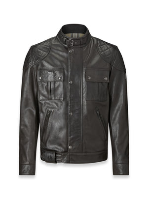 Belstaff Brooklands Jacket Leather Antique Black - Salt Flats Clothing