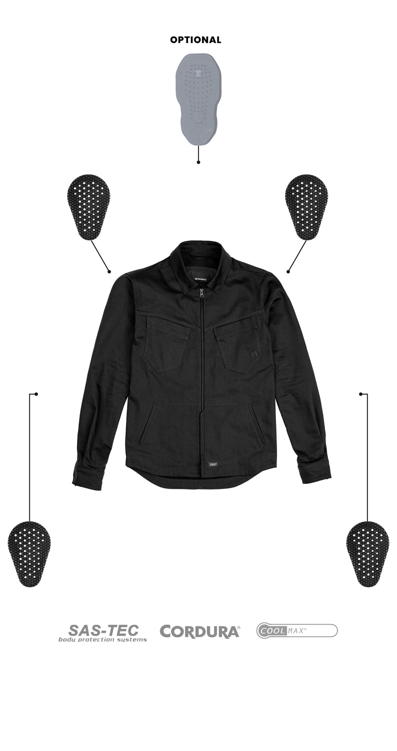 Pando Moto Capo Cor 03 Riding Shirt - Black - Salt Flats Clothing