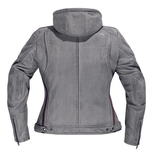 Difi Jolene Ladies Leather Motorcycle Jacket - Grey - Salt Flats Clothing