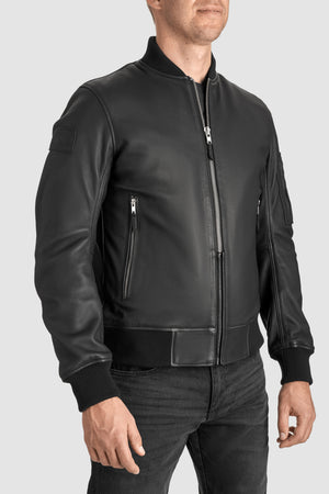 Pando Moto Falcon Aviator Men's Leather Jacket - Black - Salt Flats Clothing