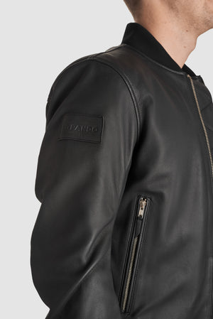 Pando Moto Falcon Aviator Men's Leather Jacket - Black - Salt Flats Clothing