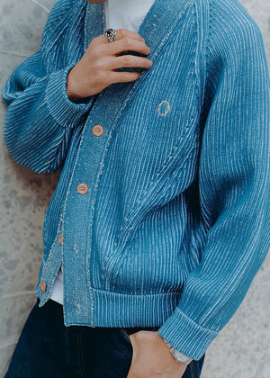 Hedon Knit Cardigan - Blue - Salt Flats Clothing