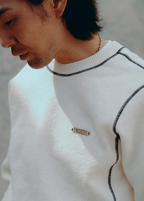 Hedon White And Black Stripes Jumper - Salt Flats Clothing