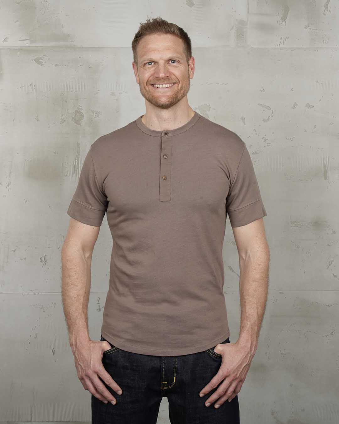 Pike Brothers 1927 Henley Short Sleeve Shirt - Mud - Salt Flats Clothing