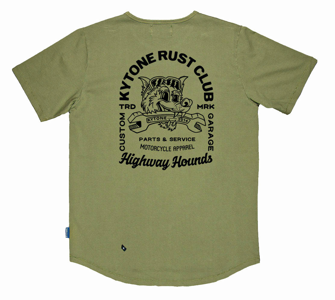 Kytone Highway Hound Men's T'Shirt - Army Green - Salt Flats Clothing