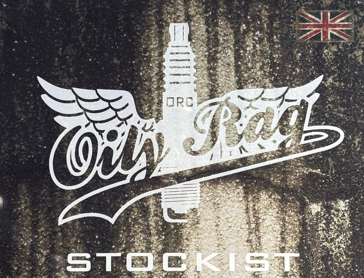 Oily Rag Clothing Winged Spark Plug Union Jack Stockist Alloy Sign - Salt Flats Clothing