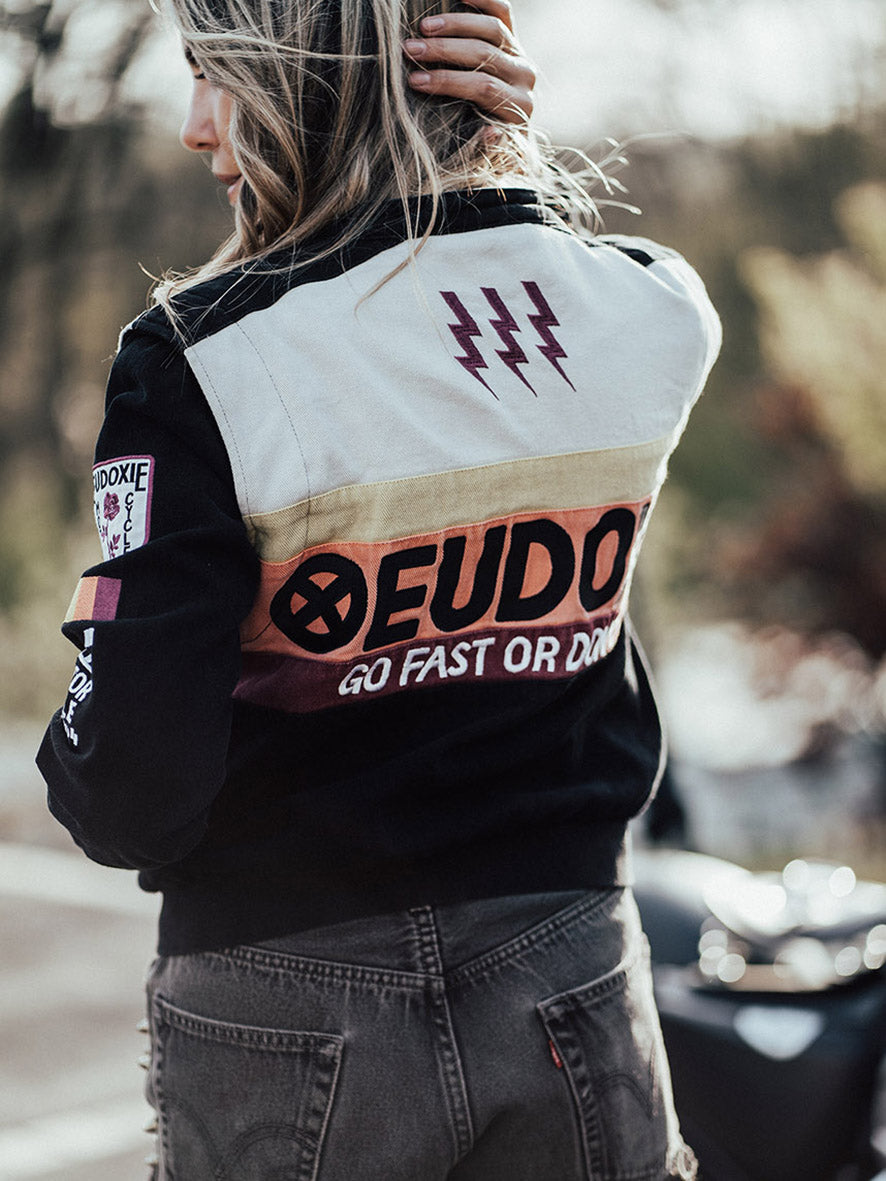 Eudoxie Technical Nascar Racing Pro Ladies Textile Motorcycle Jacket - Salt Flats Clothing