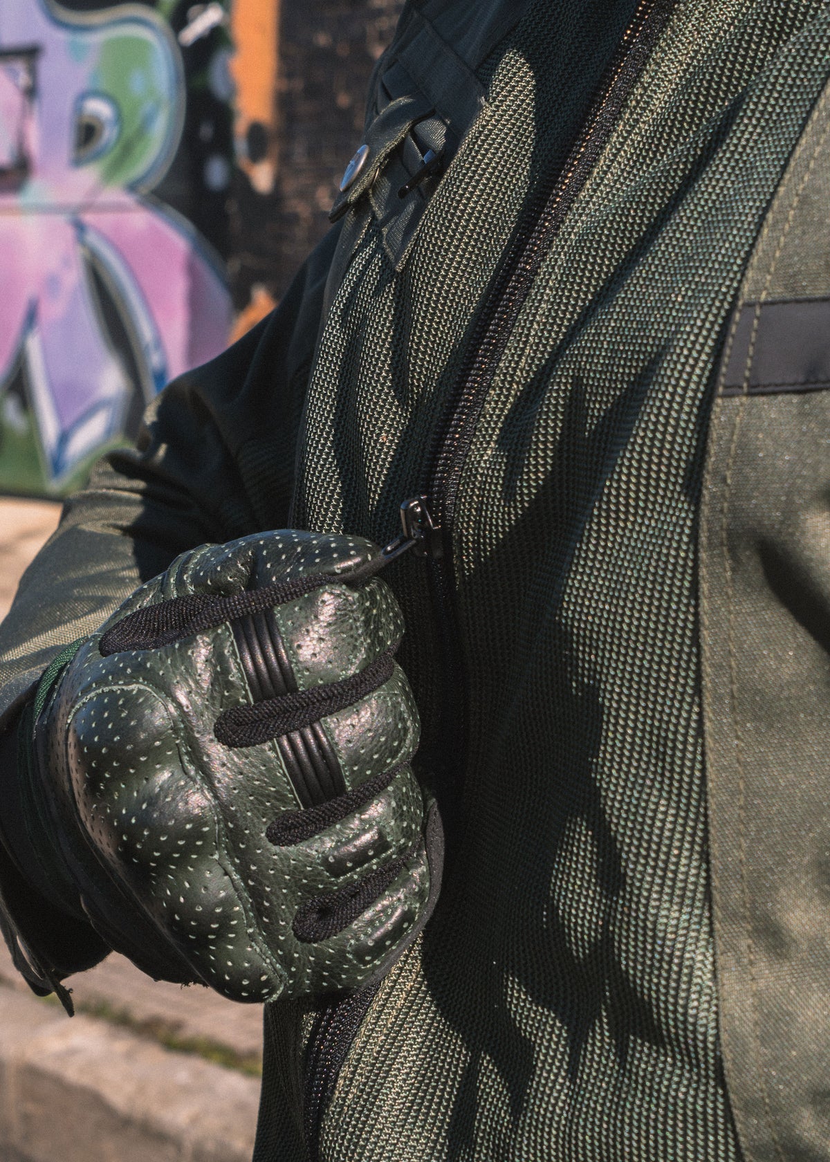 ByCity Summer Route Men's Motorcycle Jacket - Green - Salt Flats Clothing