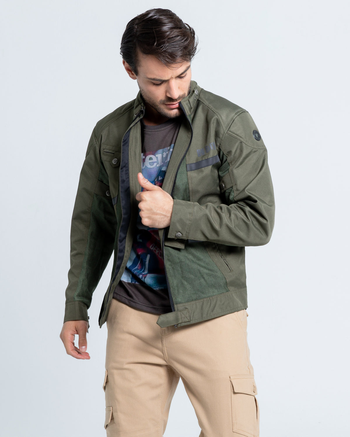 ByCity Summer Route Men's Motorcycle Jacket - Green - Salt Flats Clothing