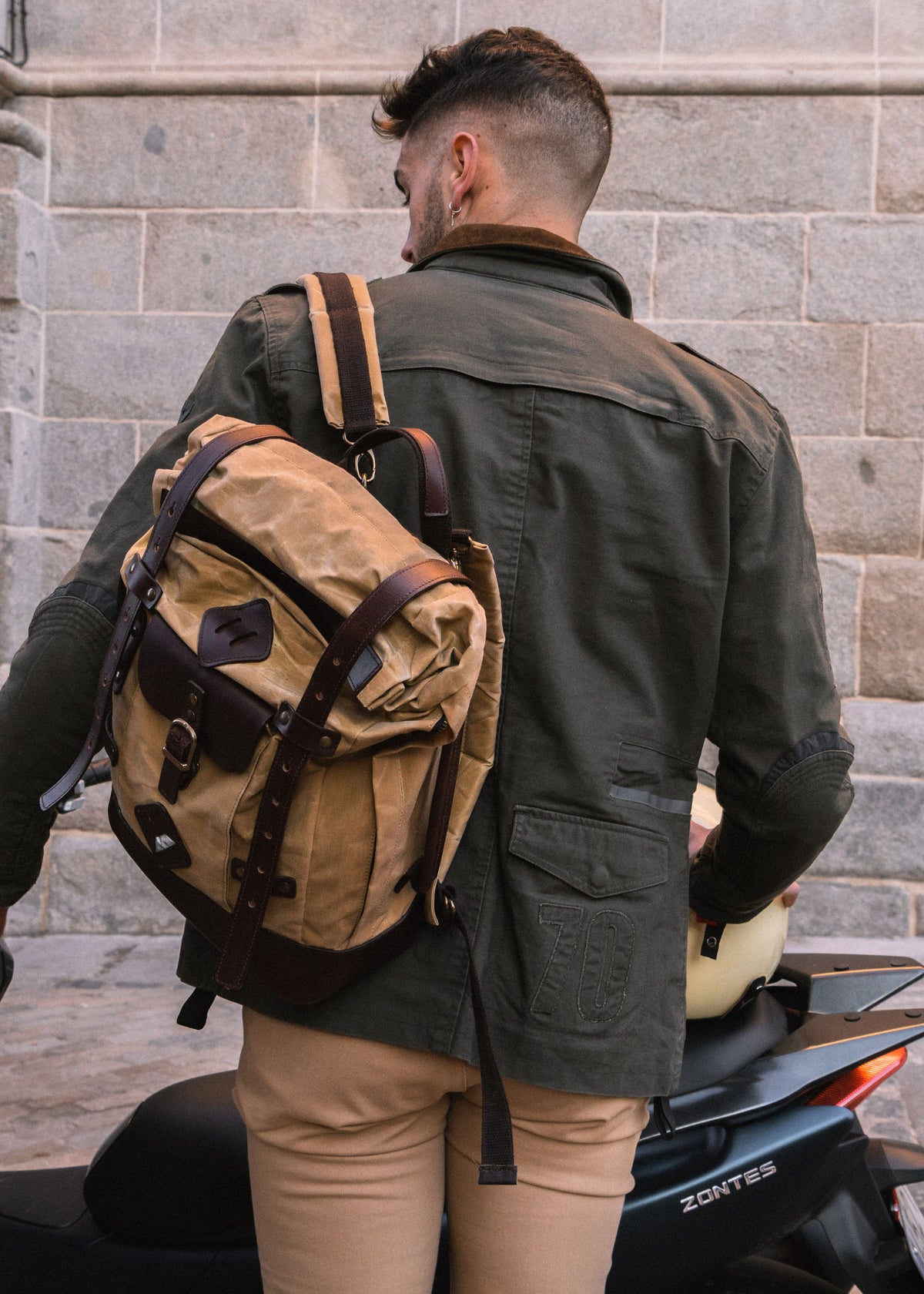 ByCity Zambia Men's Motorcycle Jacket - Green - Salt Flats Clothing