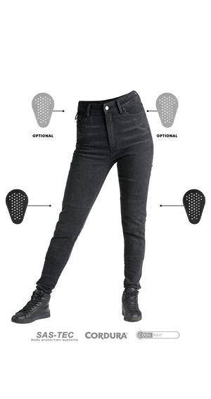 Pando Moto Kusari Cor 01 Skinny Ladies Jean - Black - Salt Flats Clothing