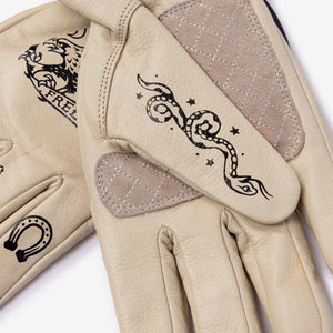 MacLeod Motor Co Outlaw Gloves - Cream - Salt Flats Clothing