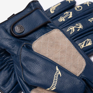 MacLeod Motor Co Carpe Diem Gloves - Blue - Salt Flats Clothing