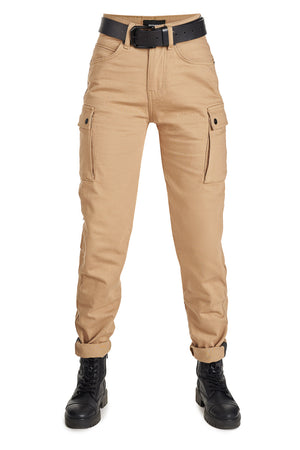 Pando Moto Mila Ladies Cargo Trousers - Beige - Salt Flats Clothing