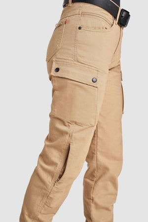 Pando Moto Mila Ladies Cargo Trousers - Beige - Salt Flats Clothing