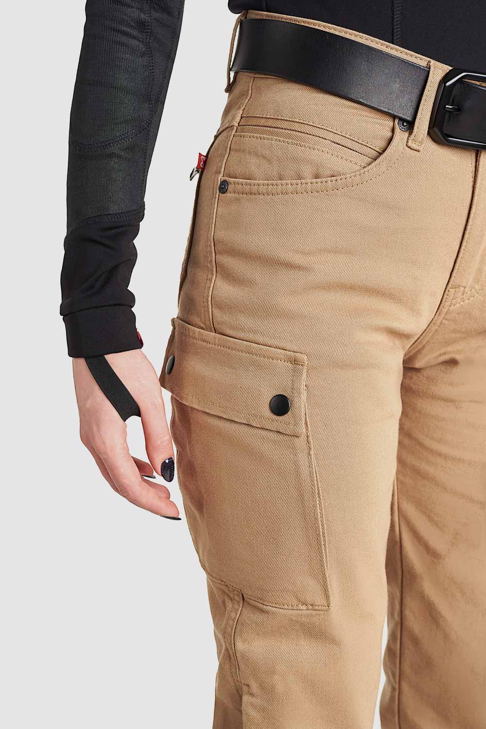 Pando Moto Mila Ladies Cargo Trousers - Beige - Salt Flats Clothing