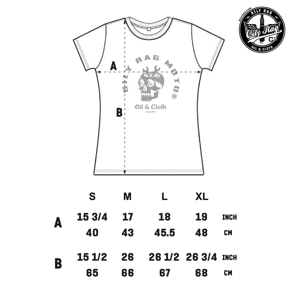 Oily Rag Ladies Moto Skull T'Shirt