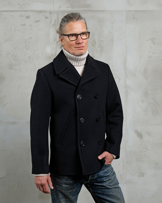 Pike Brothers 1938 Wool Pea Coat - Black - Salt Flats Clothing