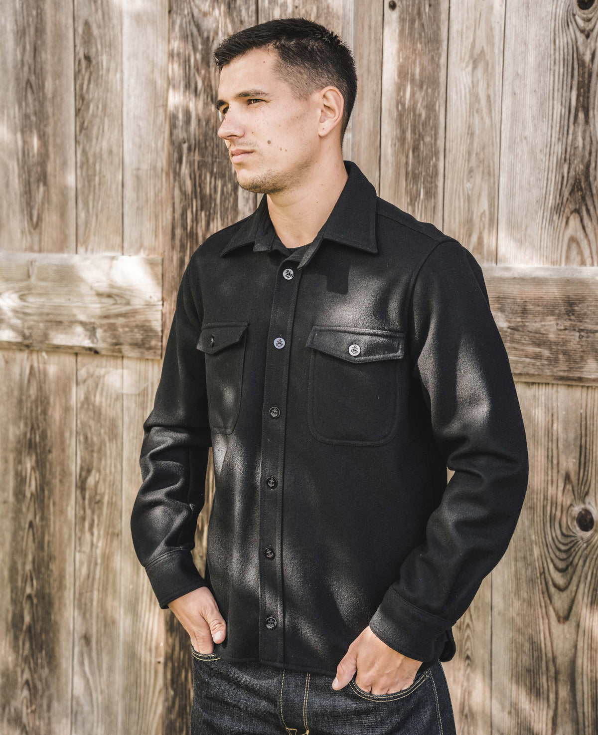 Pike Brothers 1943 CPO Shirt - Black Wool - Salt Flats Clothing