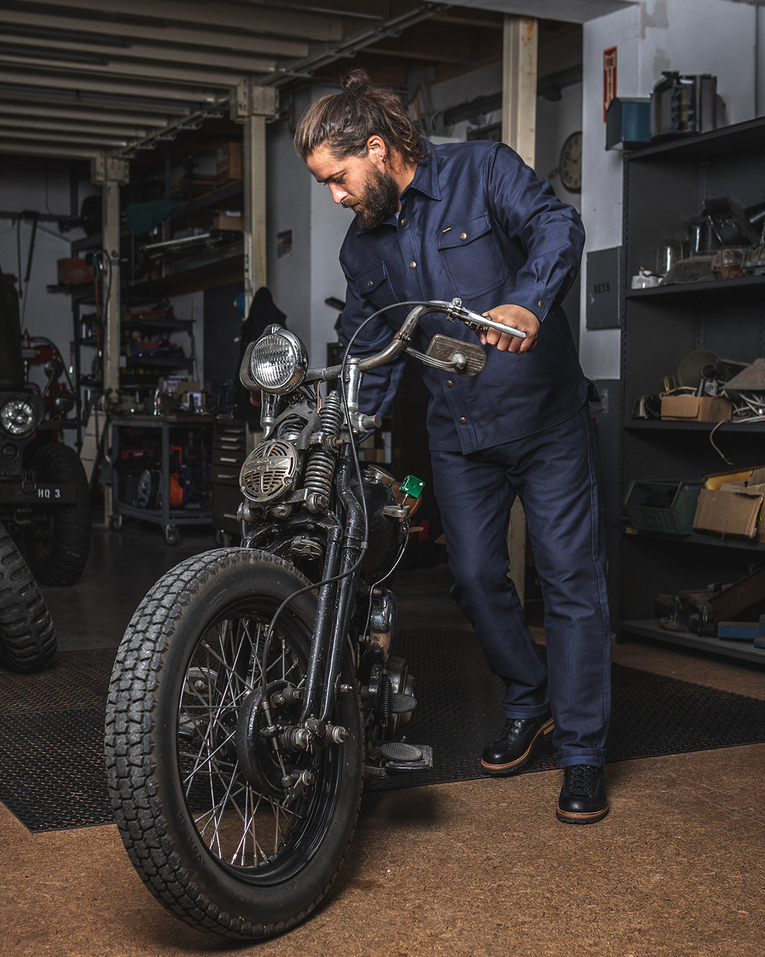 Pike Brothers 1943 CPO Elephant Skin Shirt - Hamburg Blue - Salt Flats Clothing