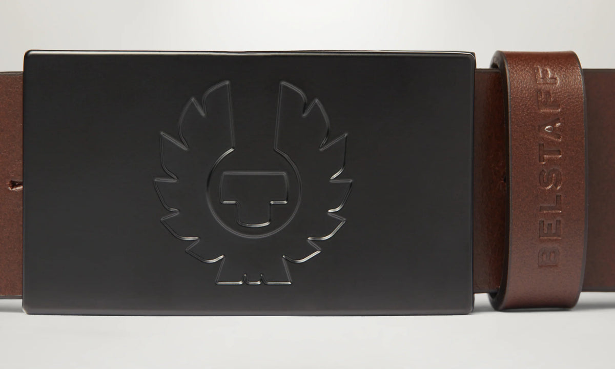 Belstaff Phoenix Buckle Belt - Ebony/Brown - Salt Flats Clothing