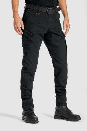 Pando Moto Mark Kev 01 Slim Men's Cargo Trouser -  Black - Salt Flats Clothing