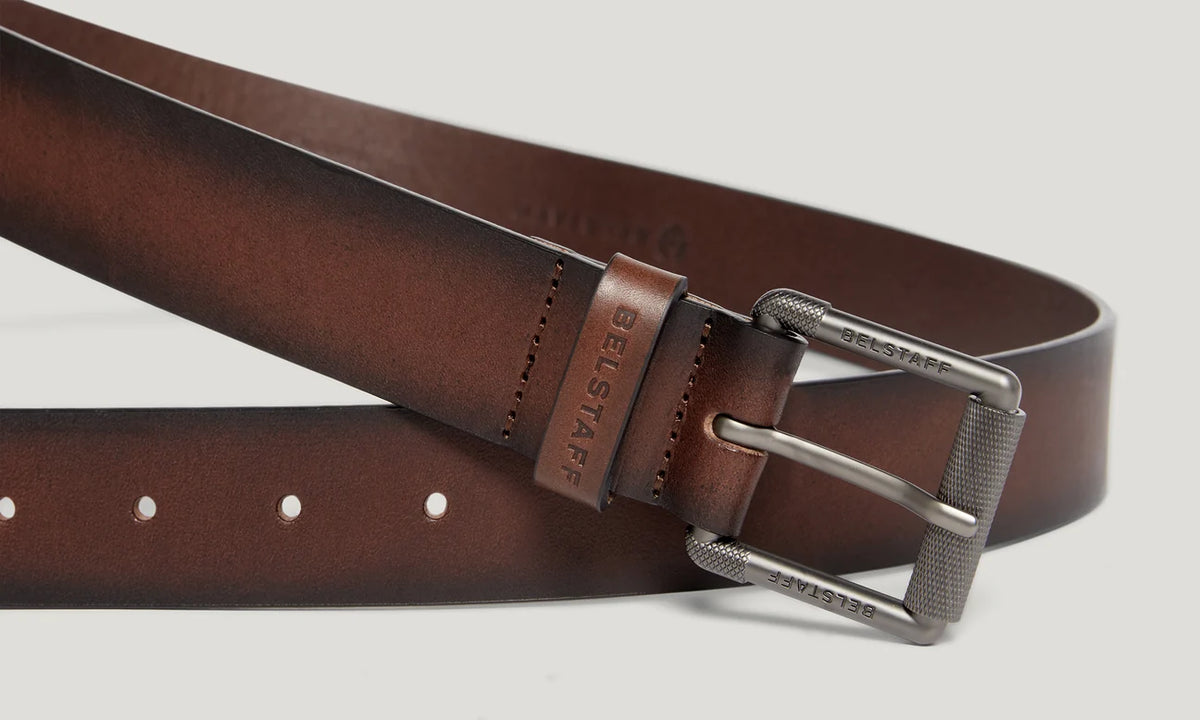 Belstaff Roller Buckle Belt - Aged Brown - Salt Flats Clothing