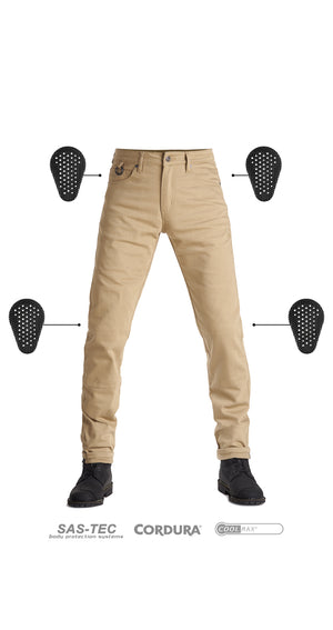 Pando Moto Robby Slim Men's Jean - Beige - Salt Flats Clothing