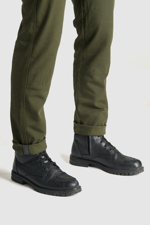 Pando Moto Robby Arm 02 Slim Men's Cargo Trouser - Olive - Salt Flats Clothing