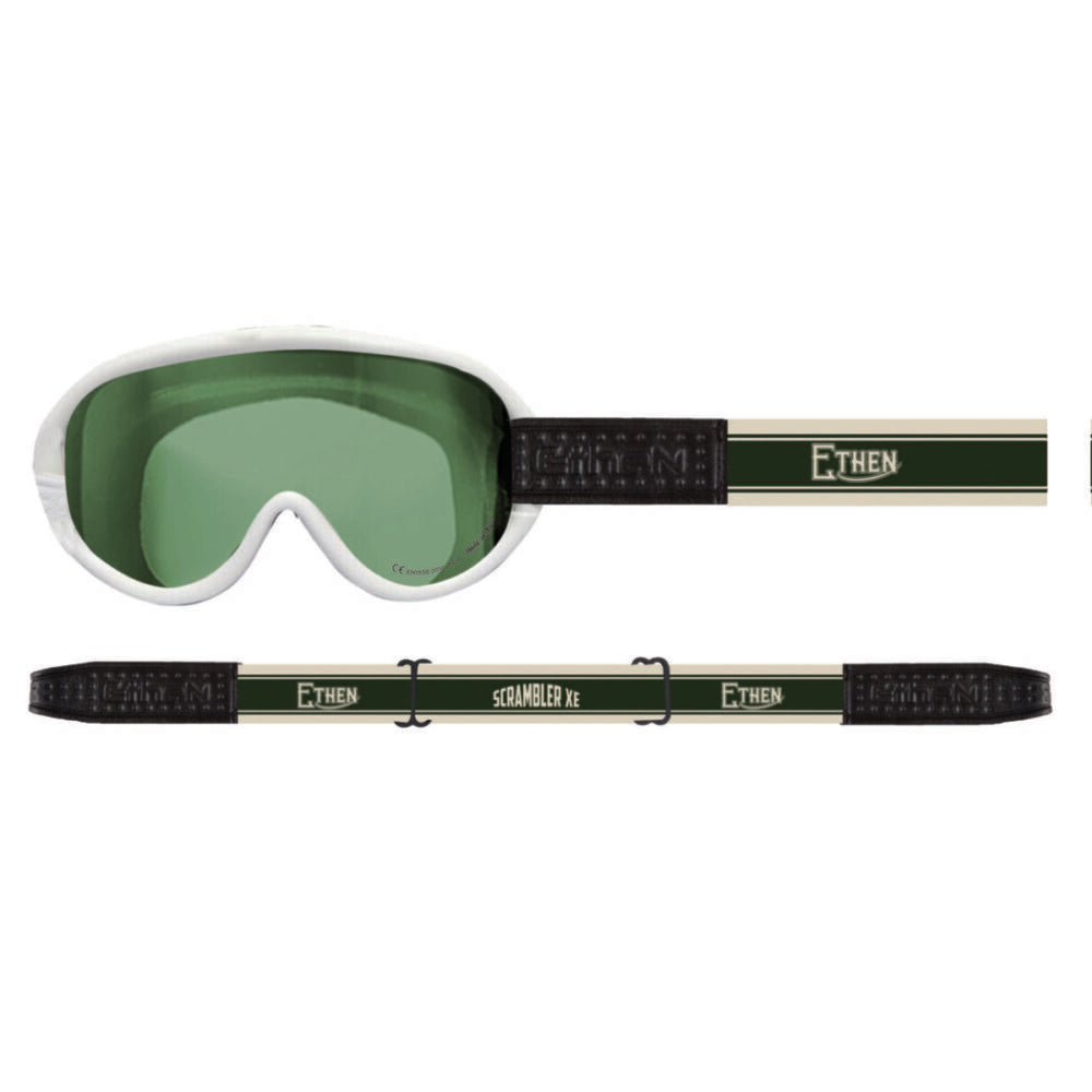 Ethen Scrambler Green Lens Goggles - Black/Green - Salt Flats Clothing