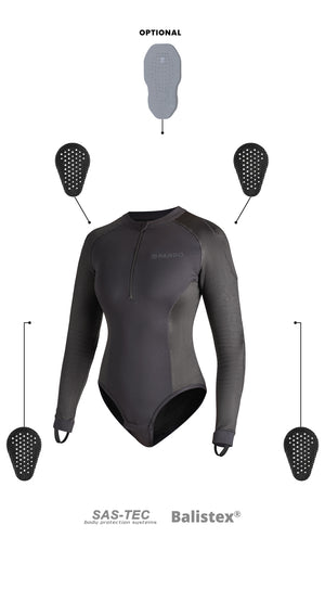 Pando Moto Shell 02 Ladies Protective Base layer Body - Black - Salt Flats Clothing