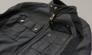 Belstaff Temple Men's Waxed Cotton Jacket TechWax 8oz - Black - Salt Flats Clothing