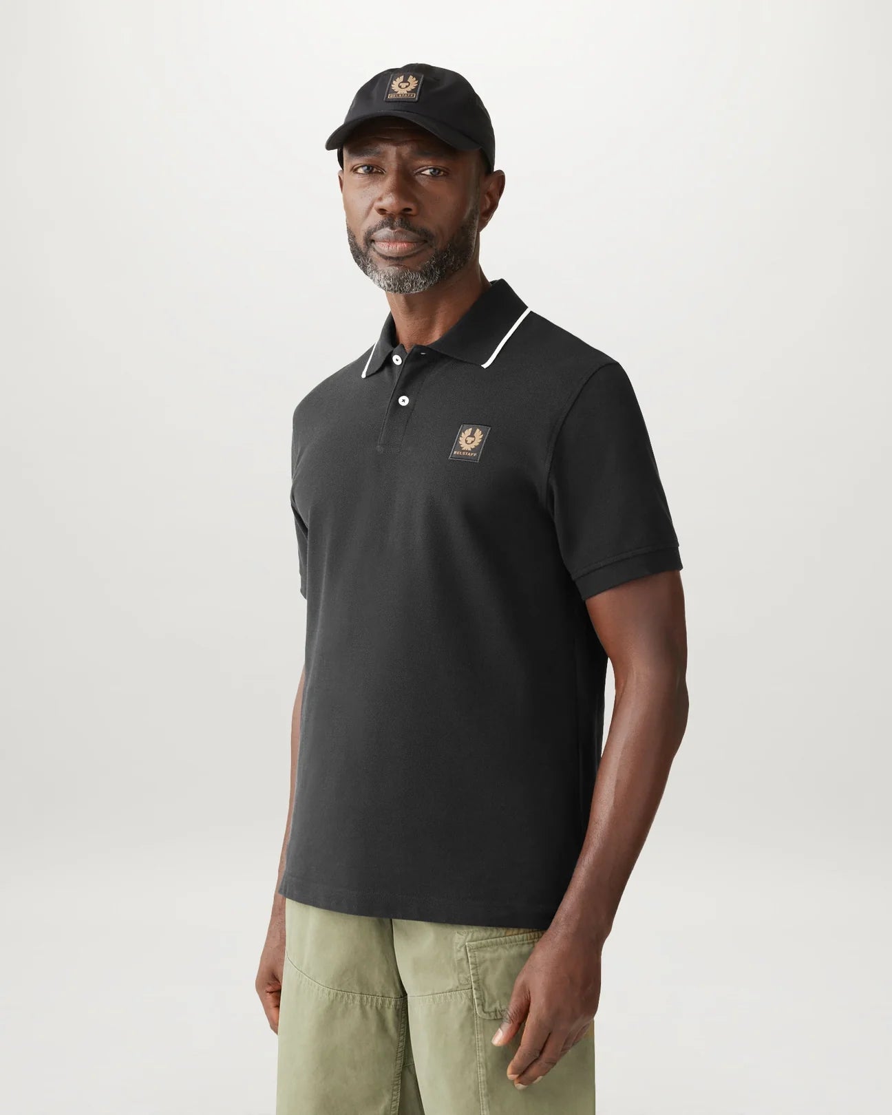 Belstaff Tipped Men's Polo T'Shirt - Black - Salt Flats Clothing