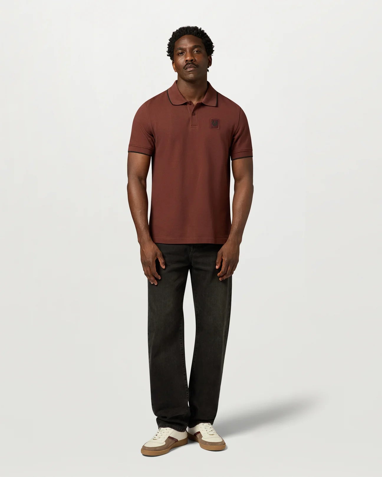 Belstaff Tipped Men's Polo T'Shirt - Oxblood - Salt Flats Clothing