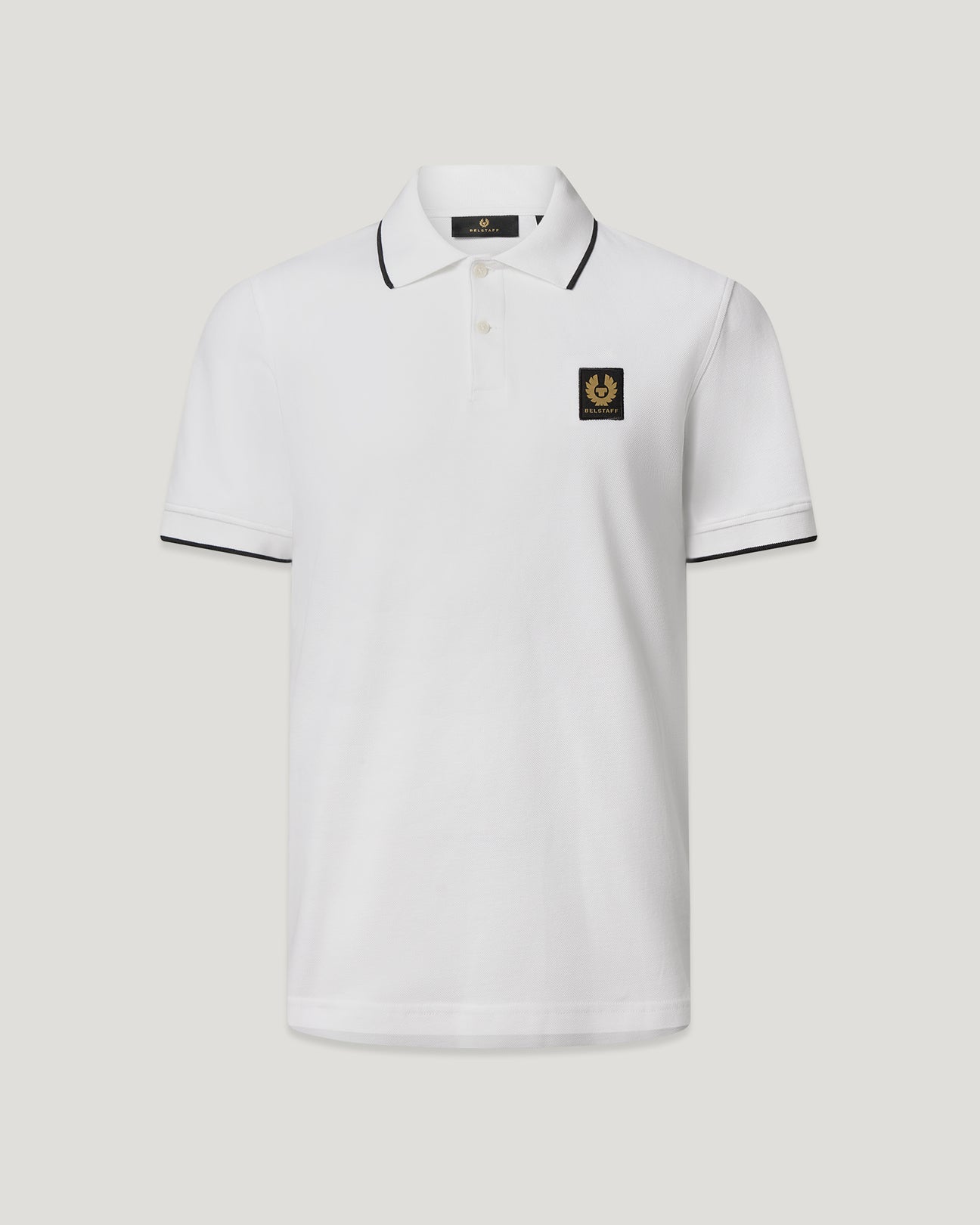 Belstaff Tipped Men's Polo T'Shirt - White - Salt Flats Clothing