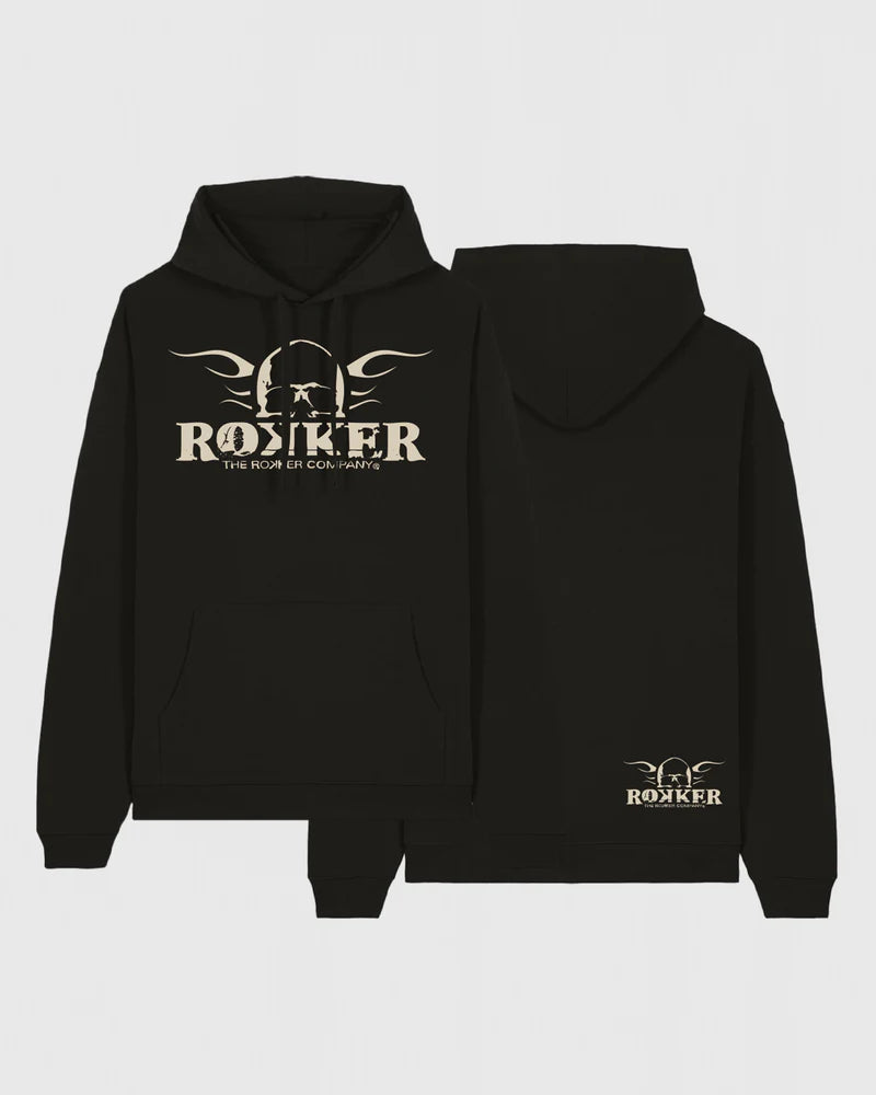Rokker Logo Men's  Hoodie - Black - Salt Flats Clothing