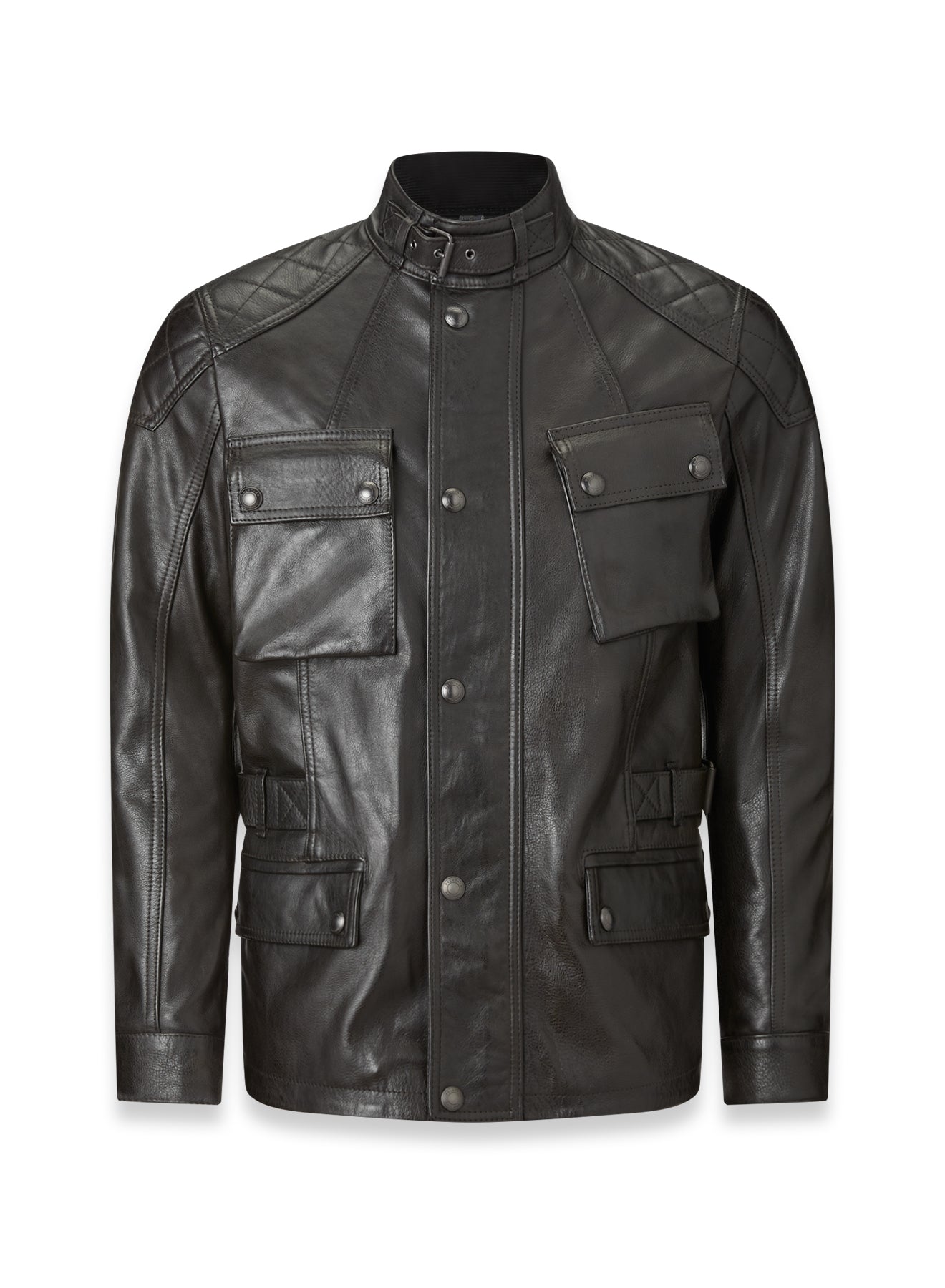 Belstaff Turner Men's Leather Jacket - Antique Black - Salt Flats