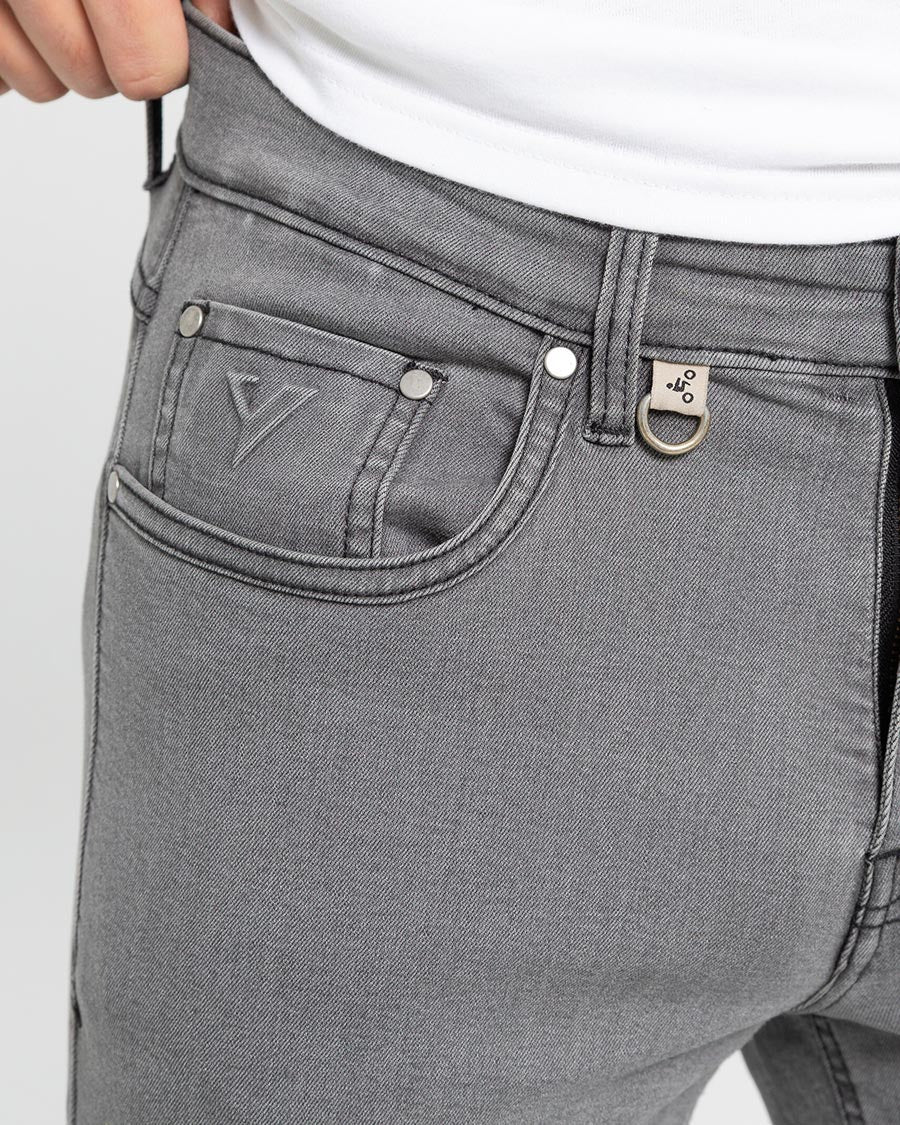 ByCity Bull Men's Motorcycle Jeans - Grey - Salt Flats Clothing