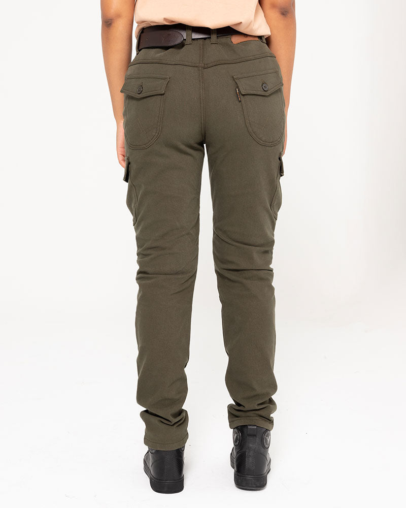 ByCity Mixed Slim III Ladies Motorcycle Cargo Pants - Green - Salt Flats Clothing