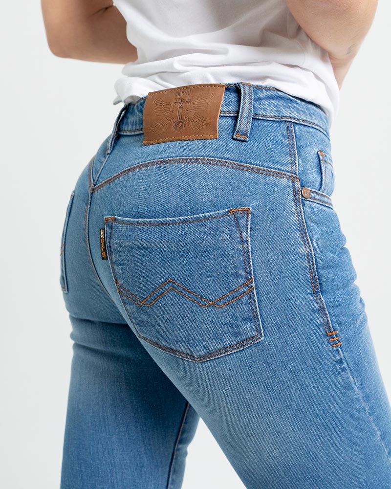 ByCity Route II Ladies Motorcycle Jeans - Blue - Salt Flats Clothing