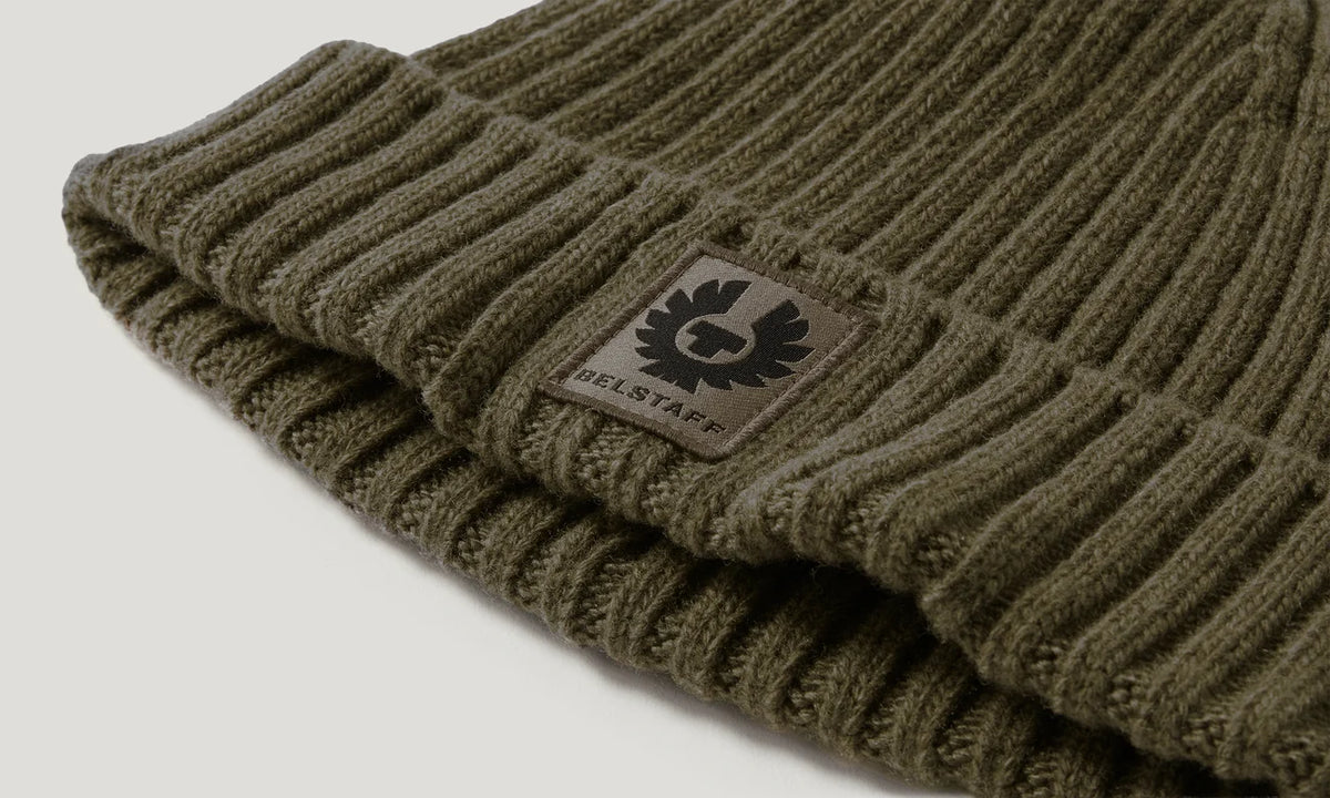 Belstaff Watch Beanie - Khaki Green - Salt Flats Clothing