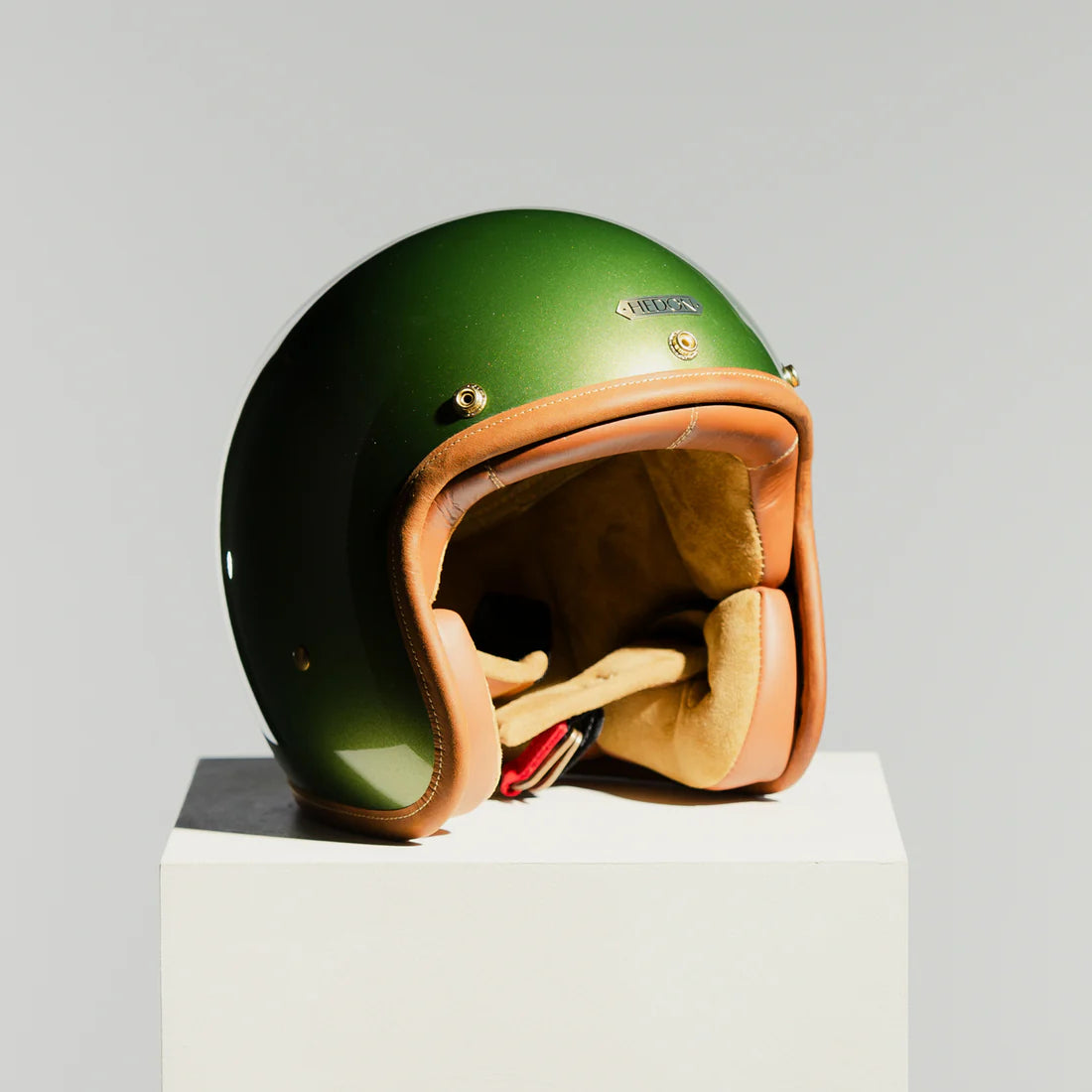 Hedon Hedonist ECE 06 Open Face Motorcycle Helmet - Olivea - Salt Flats Clothing