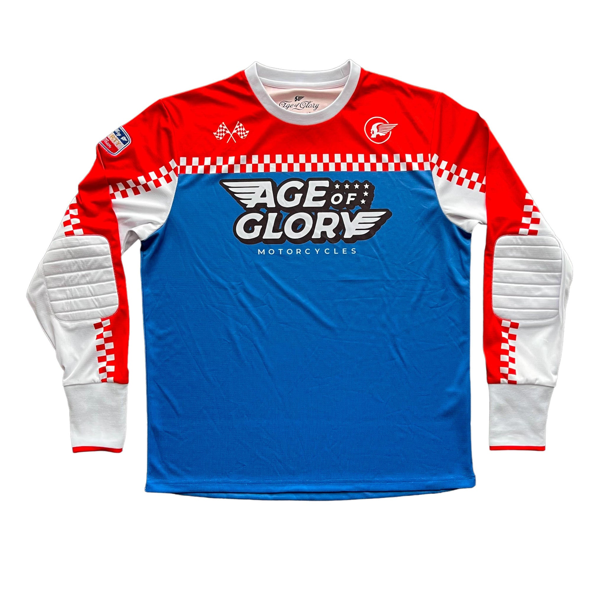Age of Glory Racing Mesh Blue White Red Riding Jersey - Salt Flats Clothing
